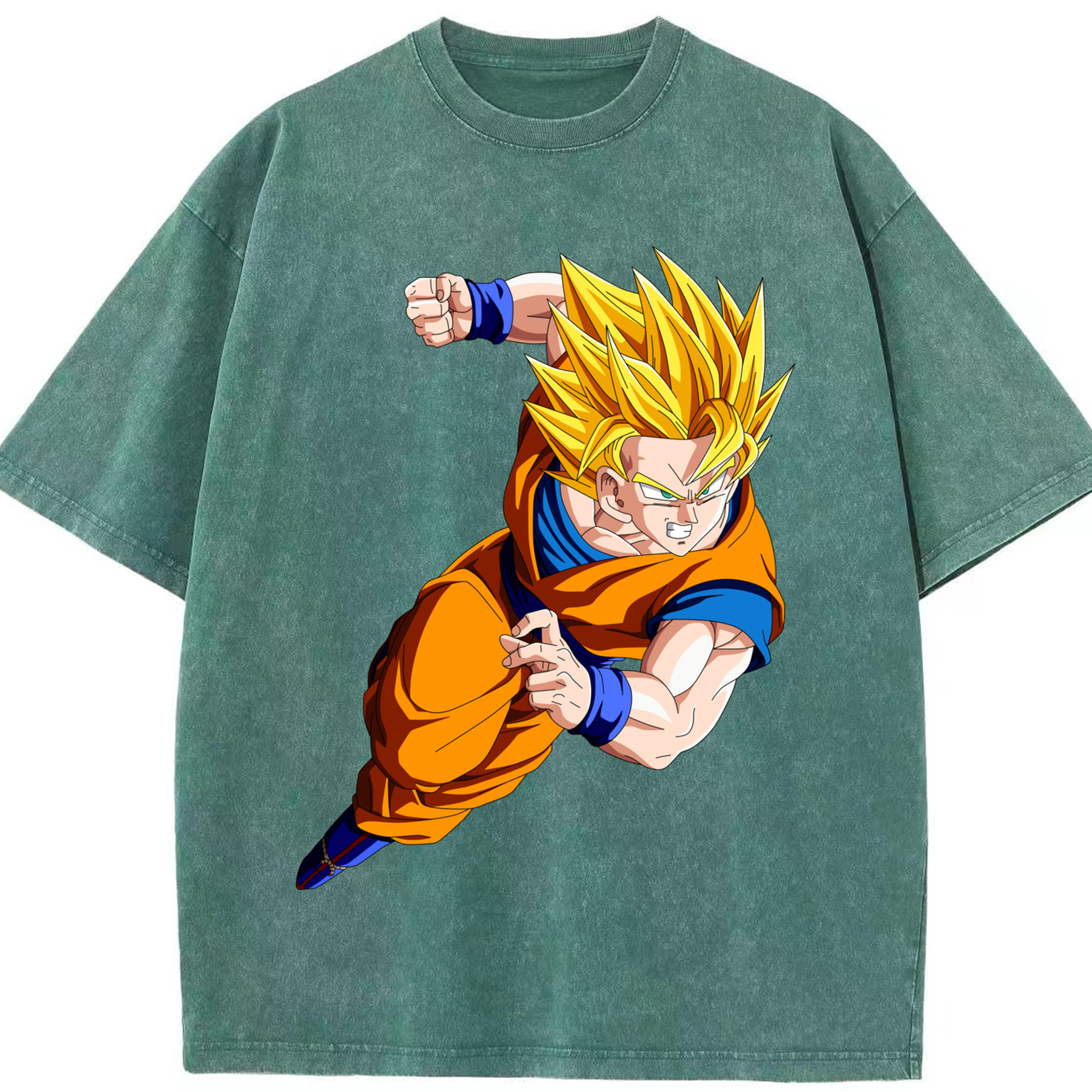 （画像用） ドラゴンボール 孫悟空（そん ごくう）Son Goku カカロット DRAGON BALL Kakarotto 綿100% ヴィンテージ風 半袖Tシャツ（フロントプリント）